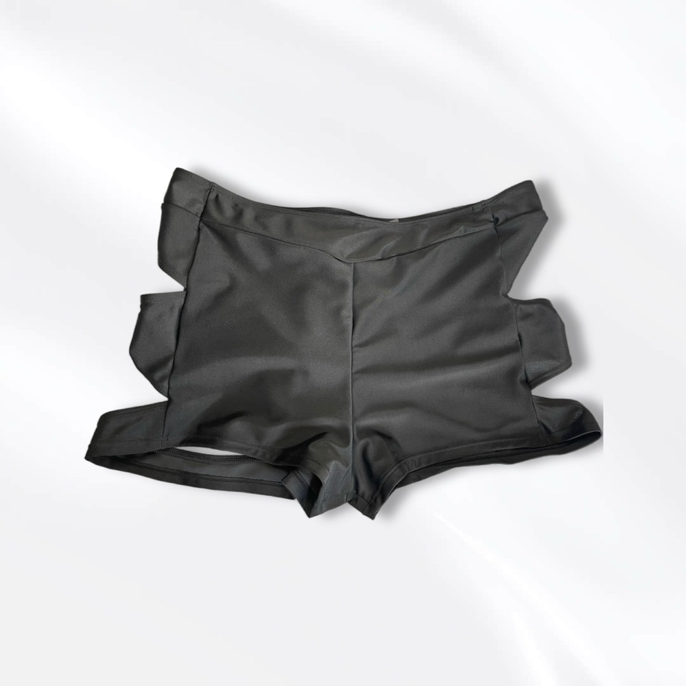 Edgy Black Cut-Out Shorts